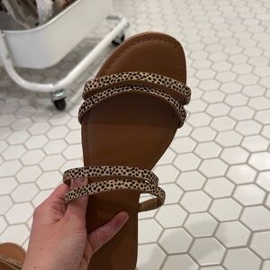 J. Crew Brown and Leopard Print Sandals